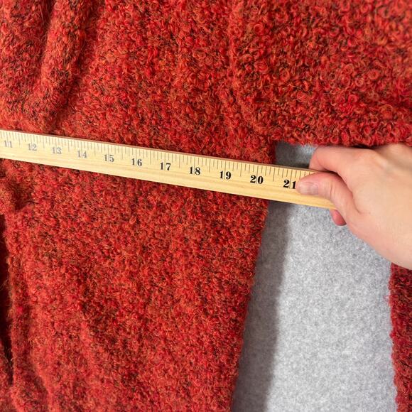Tabask Shawl Cardigan Sweater Medium Alpaca Wool Nubby Fuzzy Artsy‎ Boiled Rust - Picture 7 of 9